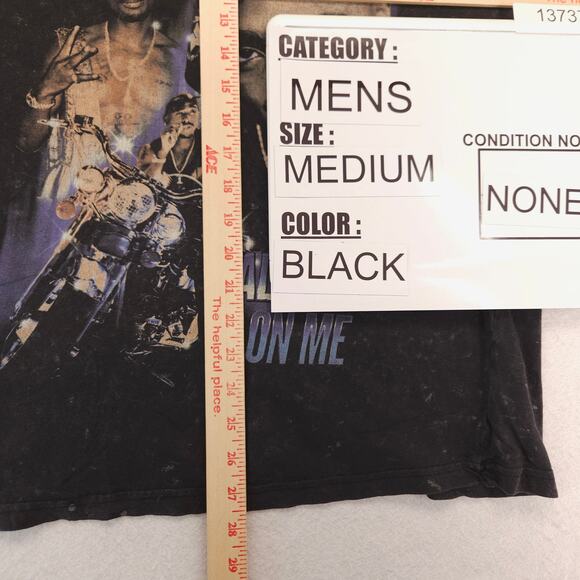 2Pac Tupac All Eyez on Me Rap Short Sleeve T Shirt Mens Size Medium M Black - Picture 8 of 9